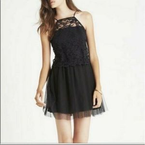 BCBG Generation Black Lace Tulle Dress